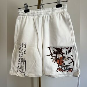 White Basquiat Graphic Men's Shorts. Small. Great condition.